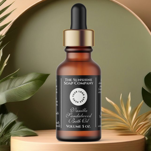 Classic black cosmetics dropper bottle label (Creator Uploaded)