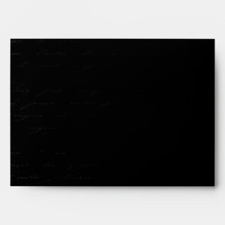 Classic Black Damask: Custom Linen Wedding A-7 Envelopes