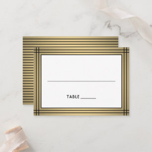 Classic Black & Gold Border Large Elegant Escort / Place Card