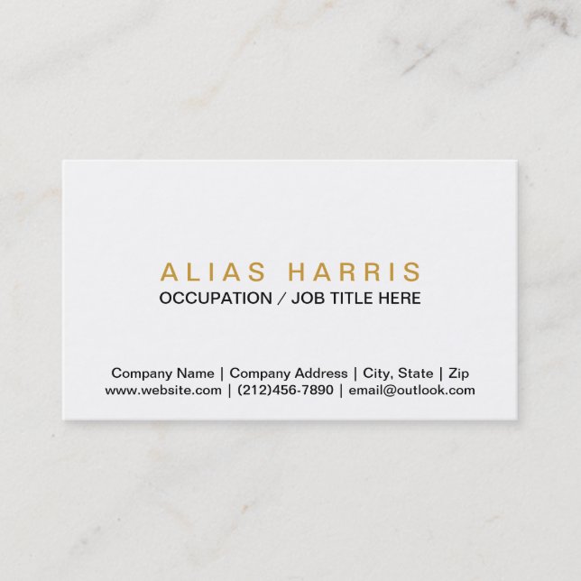 Classic Black ~ Gold Business Card (Front)