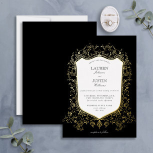 Classic Black & Gold Crest Wedding