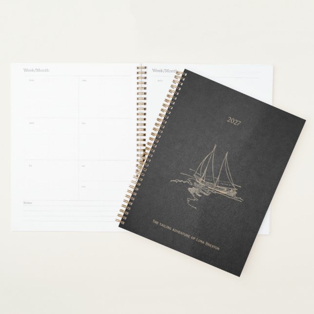 Classic Black & Gold Inspirational Sailing  Planner (Display)