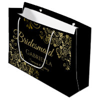 Classic Black & Gold Lace Elegant Bridesmaid