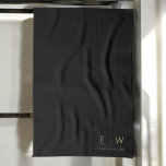 Classic Black Gold Minimalist Monogram Name Tea Towel<br><div class="desc">Elevate your kitchen's style and functionality with our Classic Elegant Modern Minimalist Monogram Kitchen Towels. Meticulously designed, these towels seamlessly merge timeless sophistication with contemporary minimalism, making them an essential addition to your culinary space. Crafted with precision and attention to detail, these kitchen towels are more than just practical items;...</div>