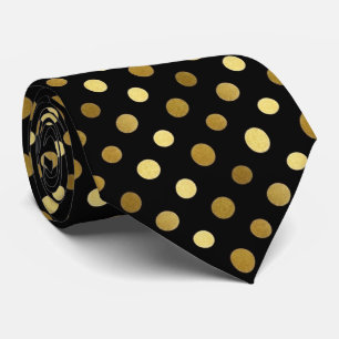 Classic Black & Gold Polka Dot Tie