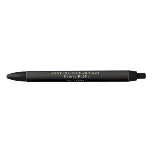 Classic Black & Gold Promotional Notary Public  Ink Pen
