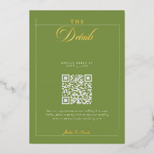 Classic Black Green Calligraphy QR Code Details