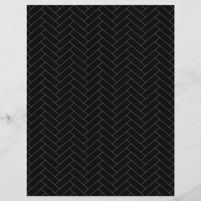 Classic Black Grey Herringbone Pattern (Front)