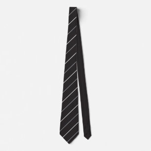 Classic Black Grey White Stripe Pattern  Tie