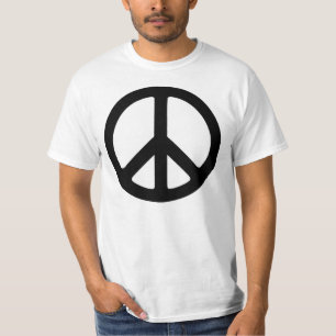 Classic Black Groovy Peace Symbol T-Shirt