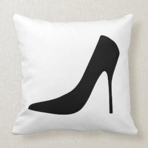 CLASSIC BLACK HIGH HEELS AND POLKA DOTS CUSHION