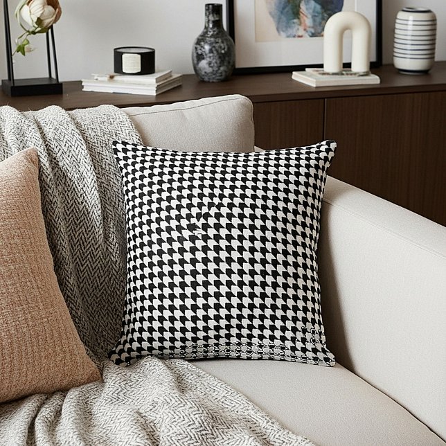Classic black houndstooth pattern cushion (Creator Uploaded)