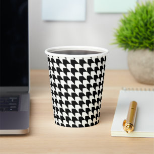 Classic black houndstooth pattern paper cups
