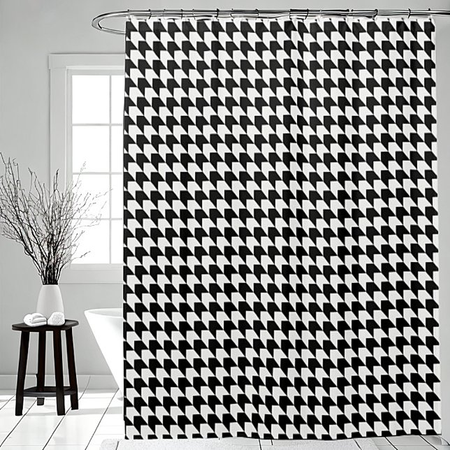 Classic black houndstooth pattern shower curtain (Creator Uploaded)