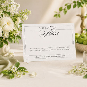 Classic Black Ivory Calligraphy Formal Attire Code Invitation