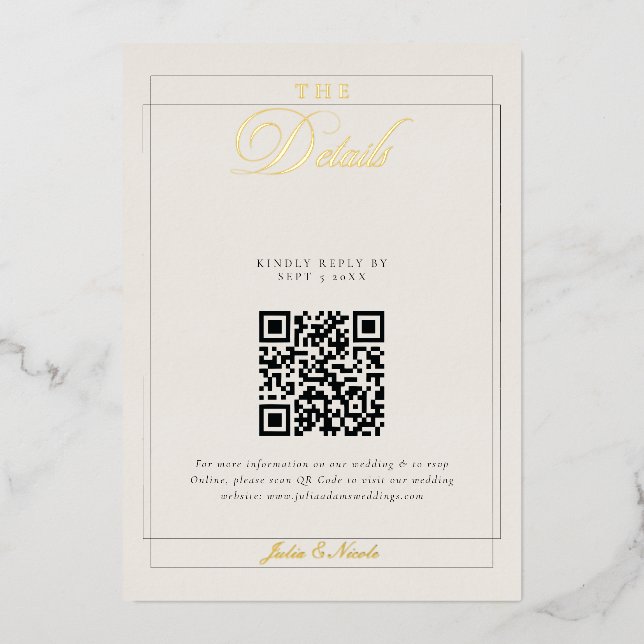 Classic Black Ivory Calligraphy QR Code Details (Front)