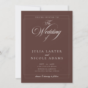Classic Black Ivory Calligraphy Wedding Invitation
