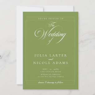 Classic Black Ivory Calligraphy Wedding Invitation