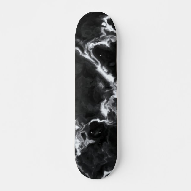 Classic Black Marble gray white personalize diy Skateboard (Front)
