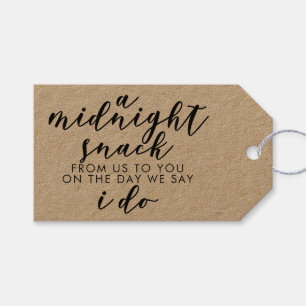 Classic Black Midnight Snack Wedding Thank You Gift Tags