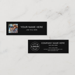 Classic Black Mini Calling Card with White Script