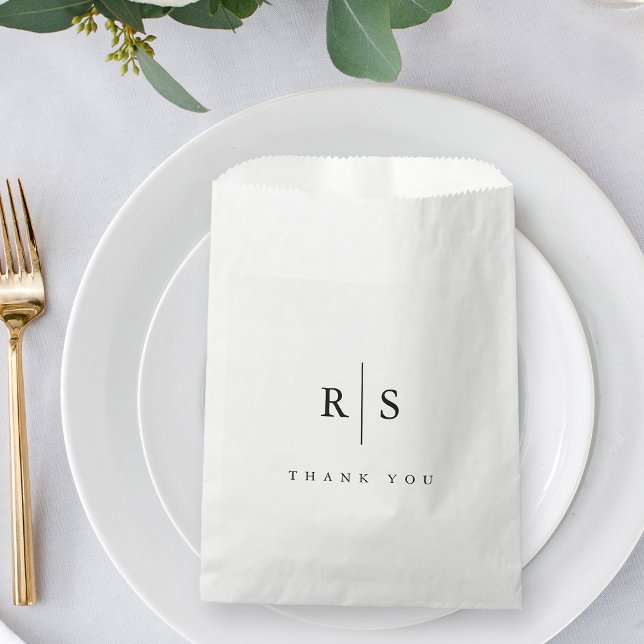 Classic Black Monogram Wedding Thank You Favour Bag (Creator Uploaded)