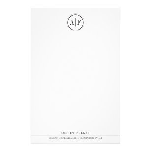 Classic Black Monogrammed Stationery