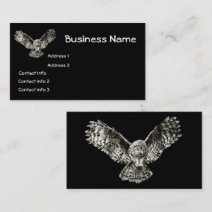 Classic Black Owl Bird Wildlife, Nature Business Business Card