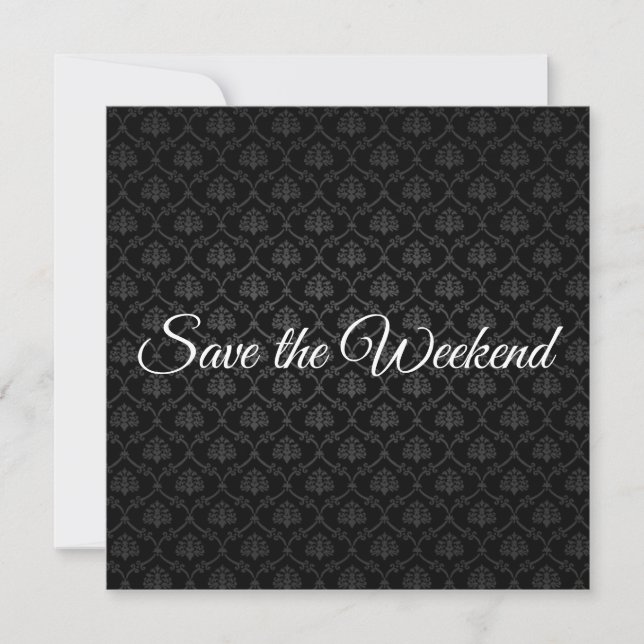 Classic Black Pattern Save The Date (Front)