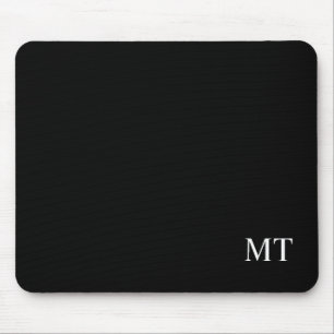 Classic Black Personalised Monogram Mouse Pad