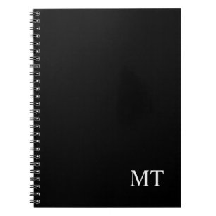 Classic Black Personalised Monogram Notebook