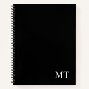 Classic Black Personalised Monogram Notebook