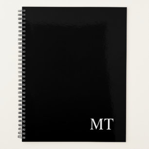Classic Black Personalised Monogram Planner