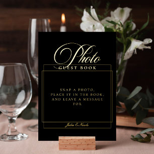 Classic Black Photo Guest Book Wedding Sign