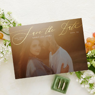 Classic Black Photo The Wedding Gold Save The Date