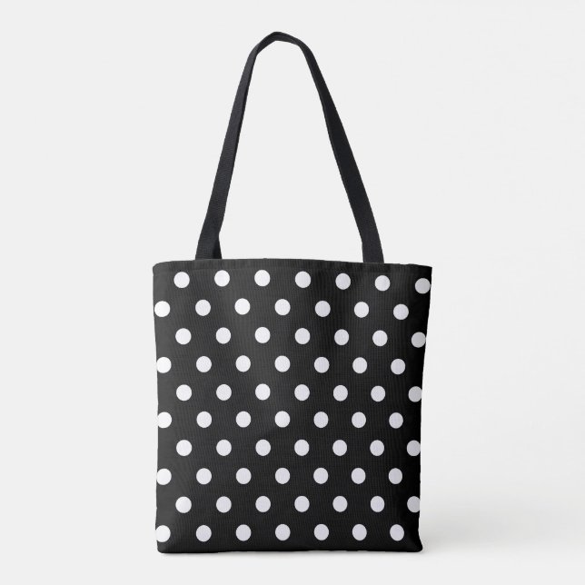 Classic Black Polka Dot Tote Bag (Back)