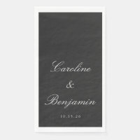 Classic Black Script Elegant Wedding Custom Name