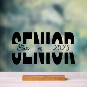 Classic black Senior custom Acrylic Sign