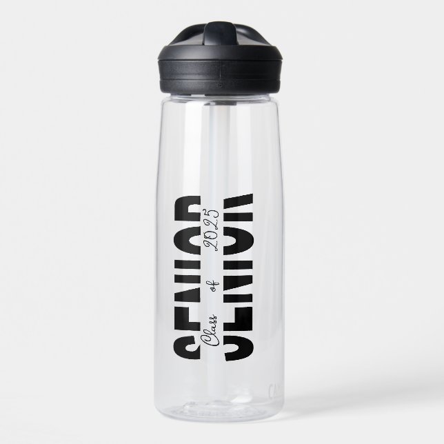 Classic black Senior custom Water Bottle (Front)