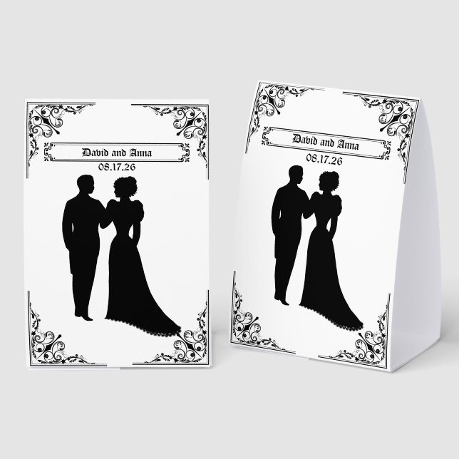 Classic Black Silhouette Wedding Foil  (Front/Back)
