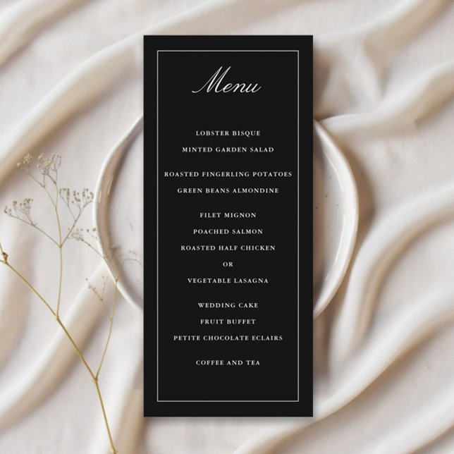 Classic Black Simple Elegance Wedding Menu (Creator Uploaded)