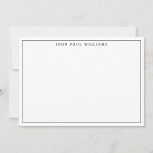Classic Black Simple Modern Minimalist Thin Border Card