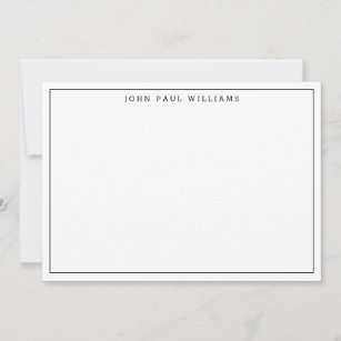 Classic Black Simple Modern Minimalist Thin Border Card