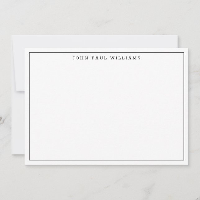 Classic Black Simple Modern Minimalist Thin Border Card (Front)