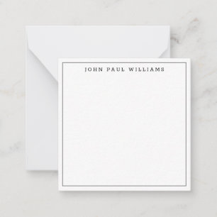 Classic Black Simple Modern Thin Border Square Card