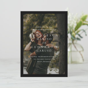 Classic Black Simple Photo Wedding Save The Date