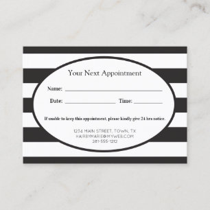 Classic Black Stripes Business Appointment Card