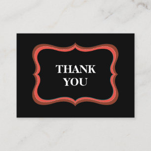 Classic Black Thank You Business Card