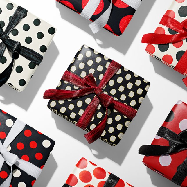 Classic Black Tie Collection Polka Dot  Wrapping Paper Sheet (Creator Uploaded)