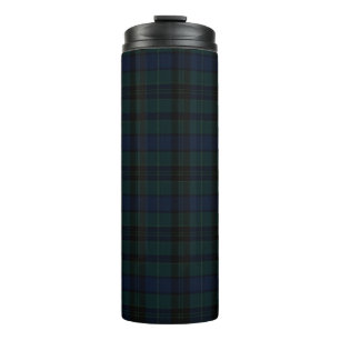 Classic Black Watch Tartan Dark Green Navy Blue Thermal Tumbler